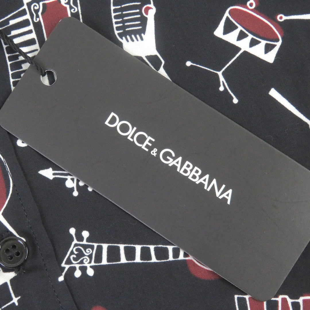 DOLCE&GABBANA Long sleeve shirt Main: 100% cotton black GOLD mens 43 Used Authentic