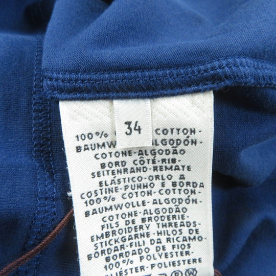 HERMES Short sleeve T-shirt Main: 100% cotton, Part: 100% polyester Navy Women 34 Used Authentic