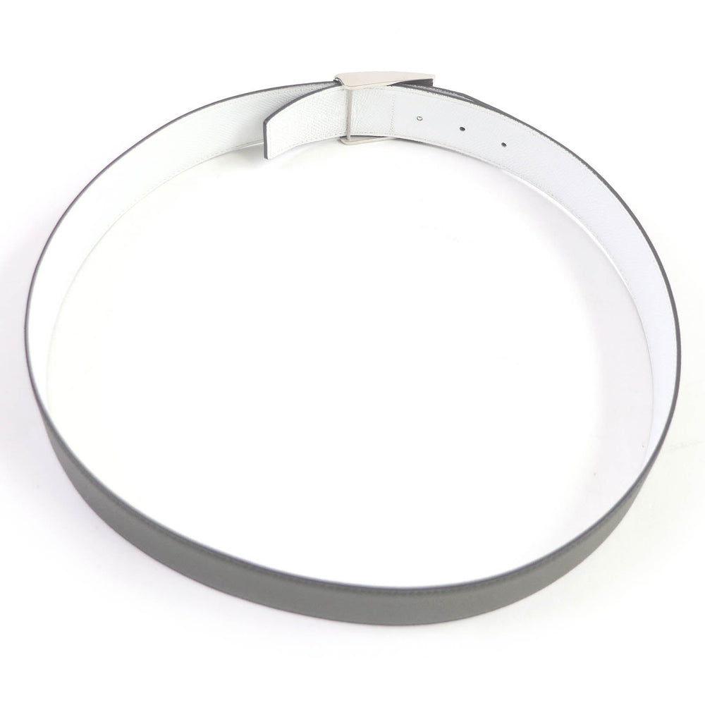 HERMES belt Main: Leather Charcoal White mens Used Authentic