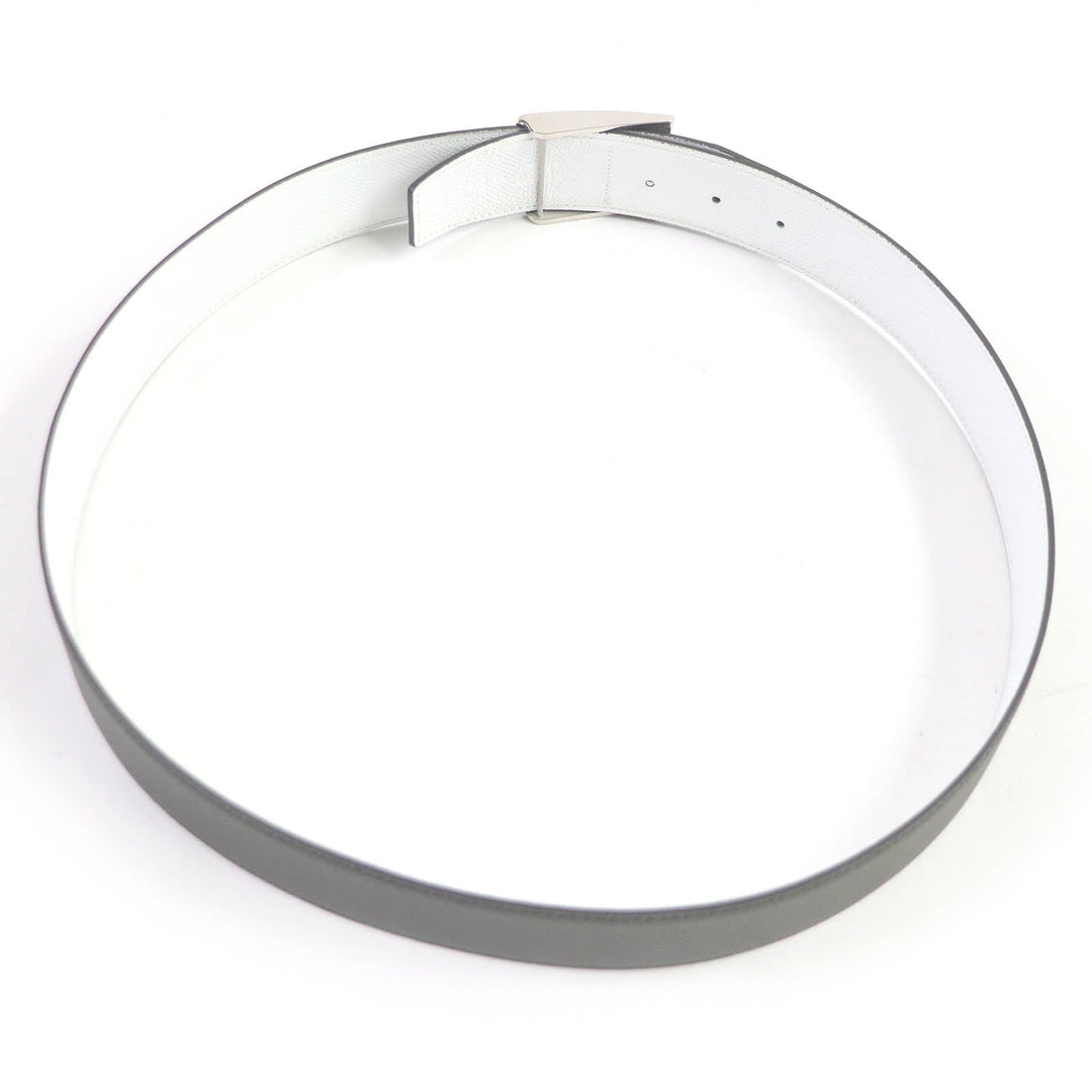 HERMES belt Main: Leather Charcoal White mens Used Authentic