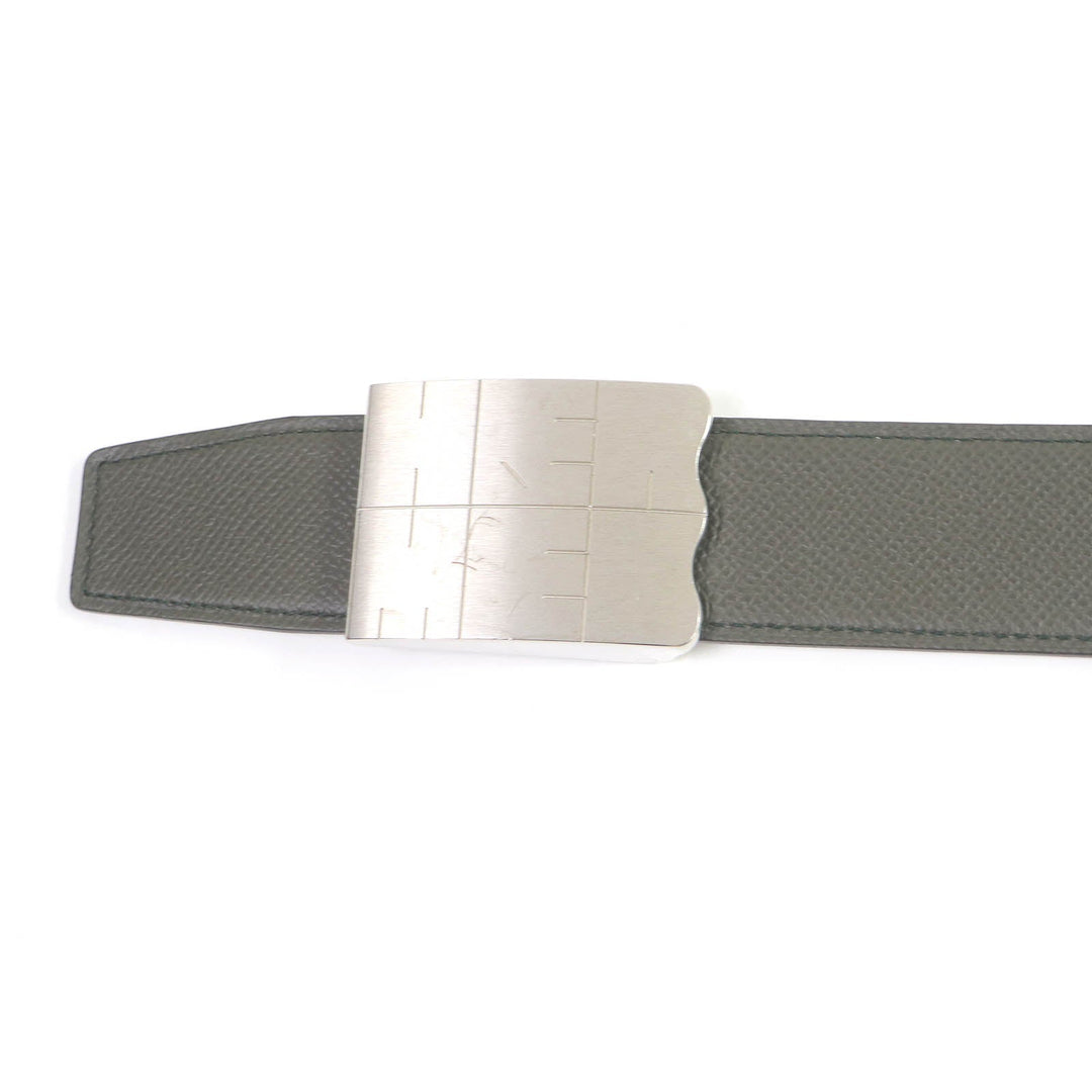 HERMES belt Main: Leather Charcoal White mens Used Authentic