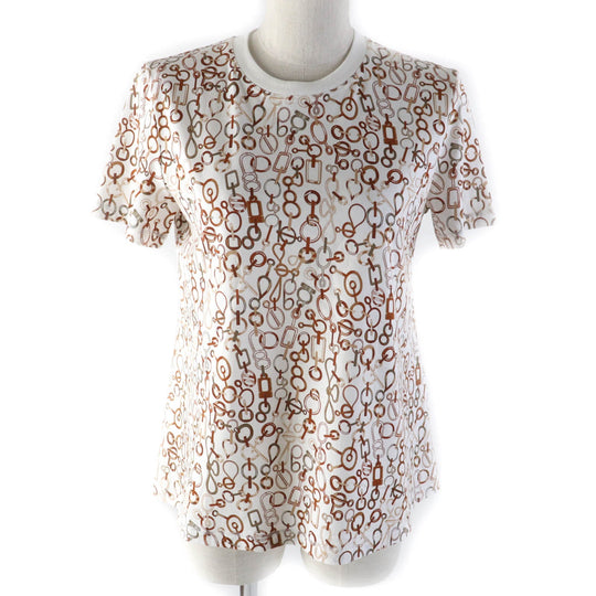 HERMES Short sleeve T-shirt 3H4624DR Main: 100% cotton, part: 98% cotton, part: 2% polyurethane Multi Do Re Boucles Women 36 Used Authentic