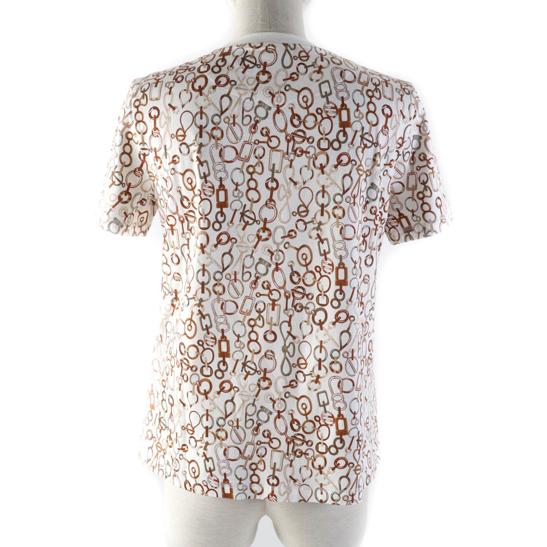 HERMES Short sleeve T-shirt 3H4624DR Main: 100% cotton, part: 98% cotton, part: 2% polyurethane Multi Do Re Boucles Women 36 Used Authentic