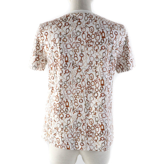 HERMES Short sleeve T-shirt 3H4624DR Main: 100% cotton, part: 98% cotton, part: 2% polyurethane Multi Do Re Boucles Women 36 Used Authentic