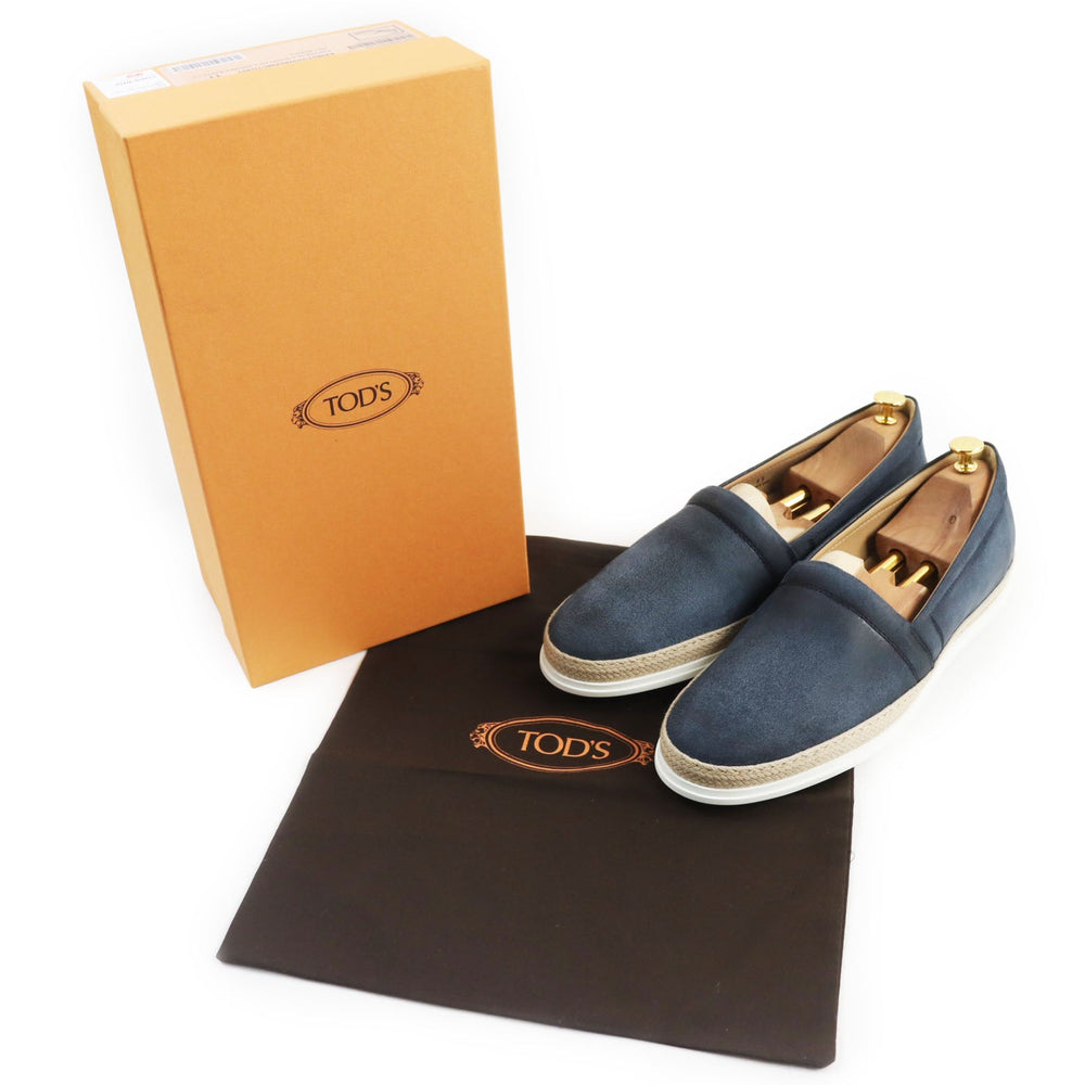 TOD�fS Slip-on XXM0TV0W80ZML1 Main: Leather Navy PANTOFOLA IMBOTTITA GOMMA RAFIA TV mens 11 Used Authentic
