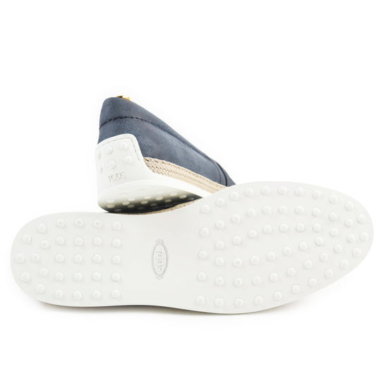 TOD�fS Slip-on XXM0TV0W80ZML1 Main: Leather Navy PANTOFOLA IMBOTTITA GOMMA RAFIA TV mens 11 Used Authentic