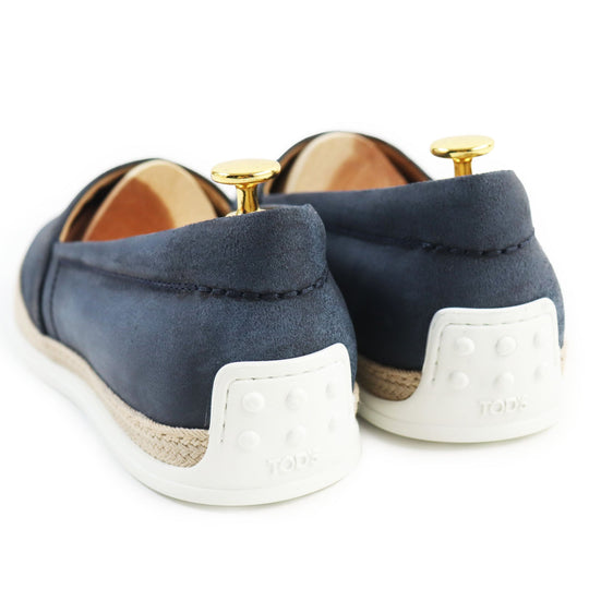 TOD�fS Slip-on XXM0TV0W80ZML1 Main: Leather Navy PANTOFOLA IMBOTTITA GOMMA RAFIA TV mens 11 Used Authentic