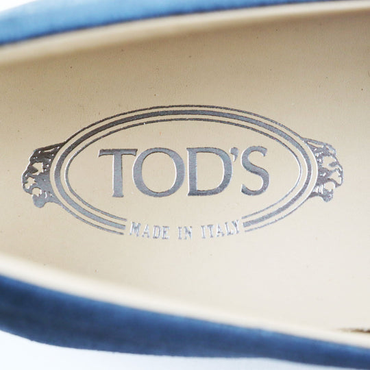 TOD�fS Slip-on XXM0TV0W80ZML1 Main: Leather Navy PANTOFOLA IMBOTTITA GOMMA RAFIA TV mens 11 Used Authentic