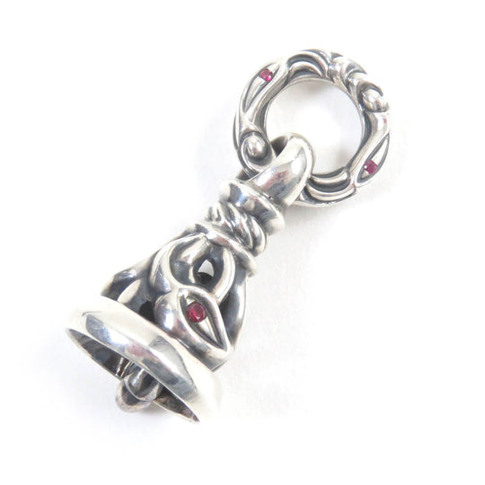 LONE ONES Pendant top Main: SV925, Part: Ruby Silver Crane bell mens M Used Authentic