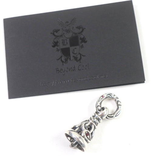 LONE ONES Pendant top Main: SV925, Part: Ruby Silver Crane bell mens M Used Authentic