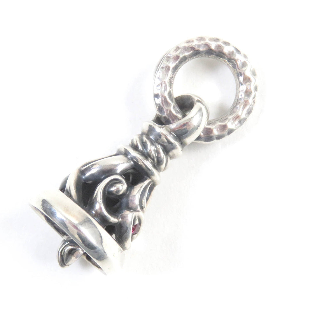 LONE ONES Pendant top Main: SV925, Part: Ruby Silver Crane bell mens M Used Authentic