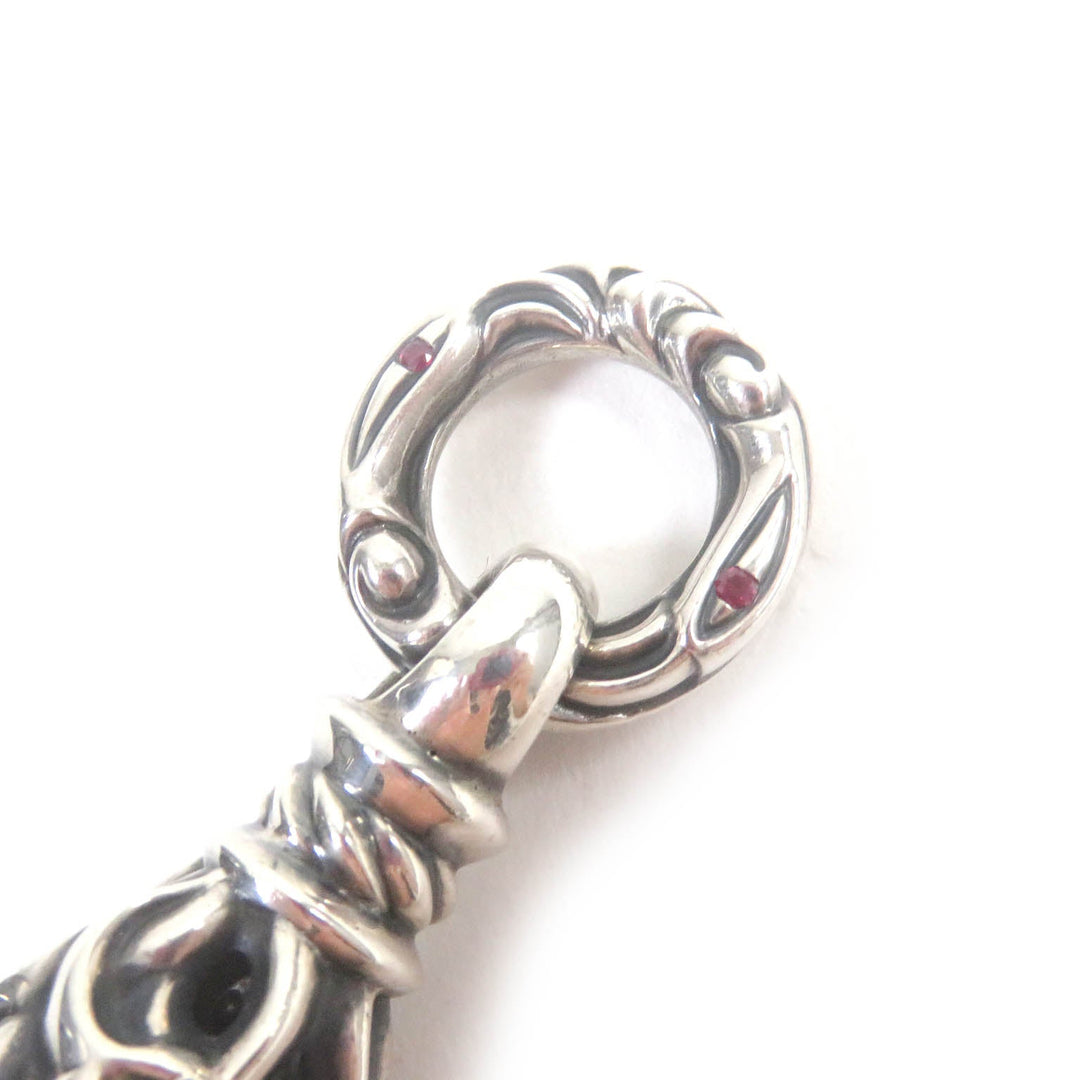 LONE ONES Pendant top Main: SV925, Part: Ruby Silver Crane bell mens M Used Authentic