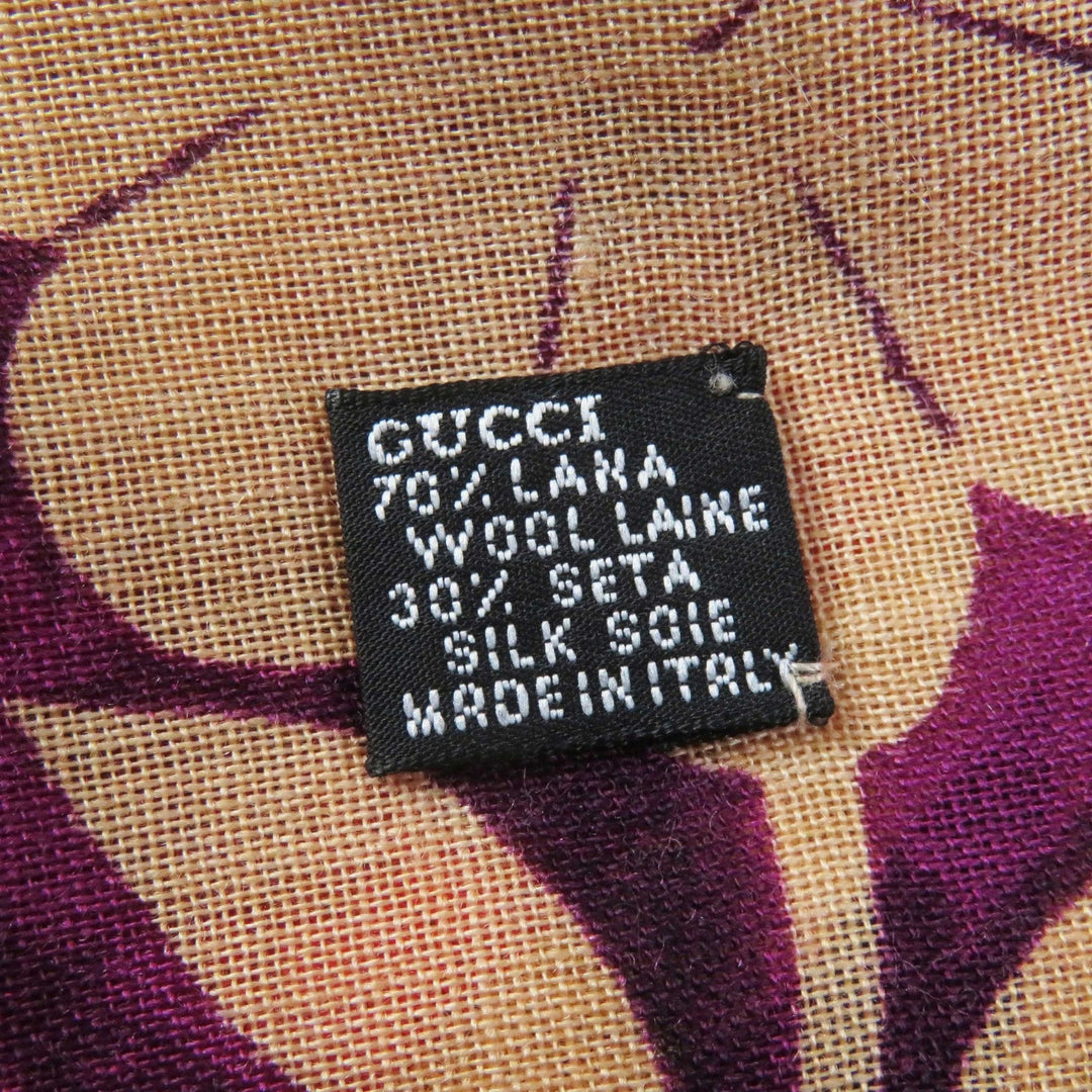 GUCCI Stall Main: 70% wool, Main: 30% silk red multi Women Used Authentic