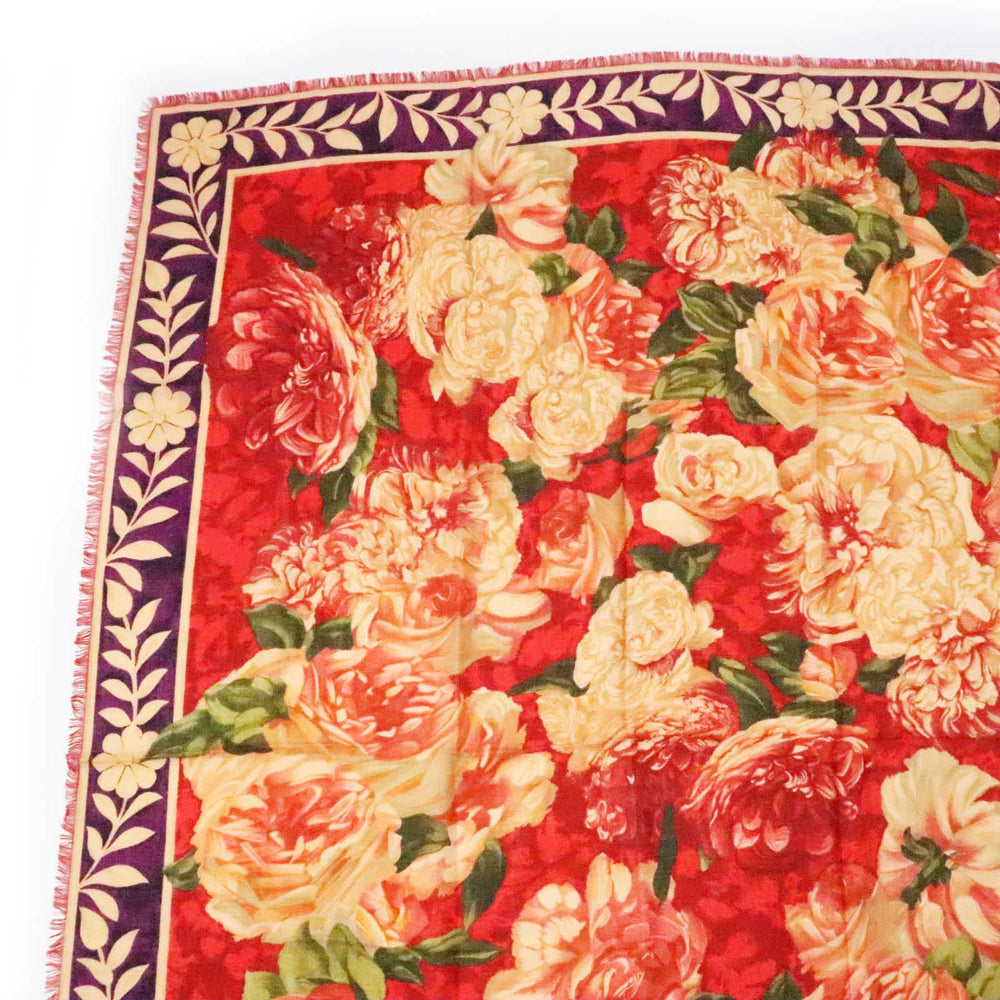 GUCCI Stall Main: 70% wool, Main: 30% silk red multi Women Used Authentic