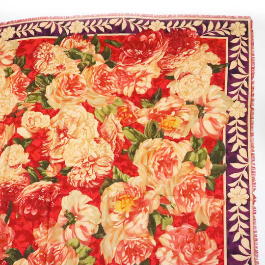 GUCCI Stall Main: 70% wool, Main: 30% silk red multi Women Used Authentic