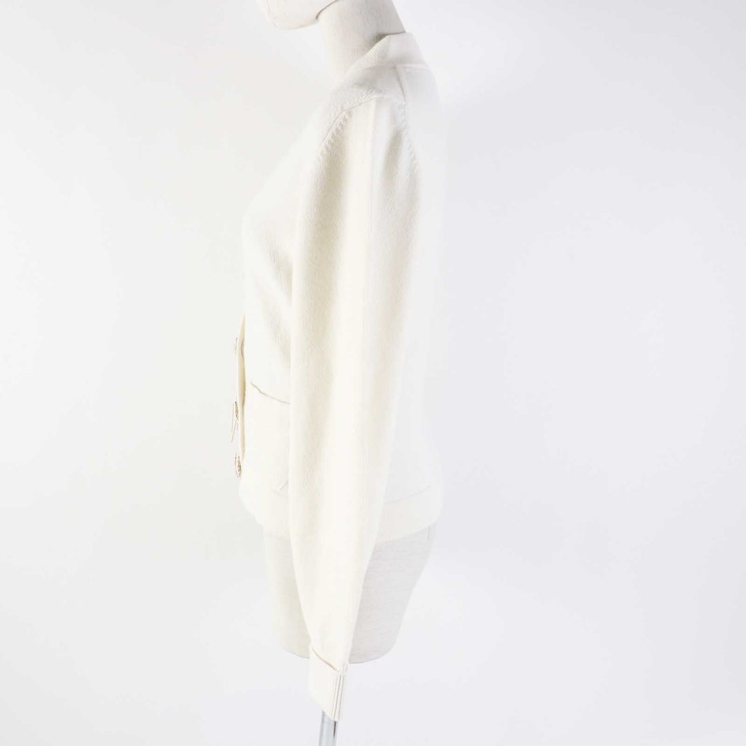 CHANEL cardigan P73102 Main: 99% cashmere, Main: 1% elastane (polyurethane) white Women 34 Used Authentic