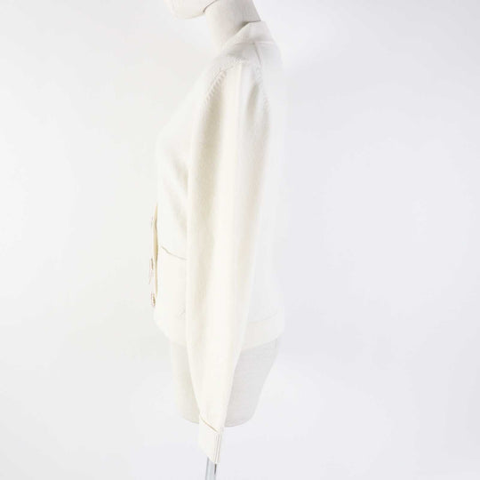 CHANEL cardigan P73102 Main: 99% cashmere, Main: 1% elastane (polyurethane) white Women 34 Used Authentic