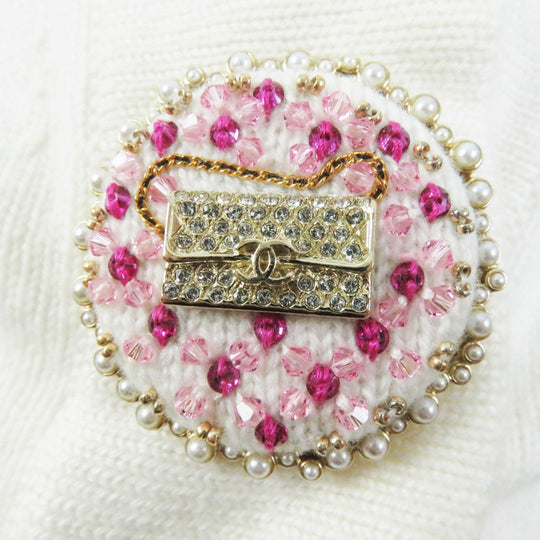 CHANEL cardigan P73102 Main: 99% cashmere, Main: 1% elastane (polyurethane) white Women 34 Used Authentic