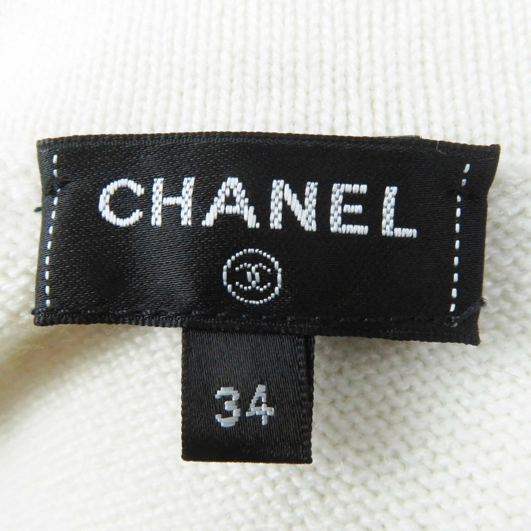 CHANEL cardigan P73102 Main: 99% cashmere, Main: 1% elastane (polyurethane) white Women 34 Used Authentic