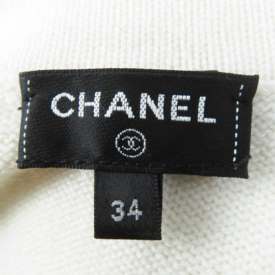 CHANEL cardigan P73102 Main: 99% cashmere, Main: 1% elastane (polyurethane) white Women 34 Used Authentic