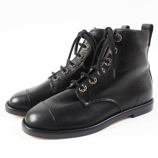 CHANEL short boots G37287 Main: Leather black Women 37 1/2 C Used Authentic