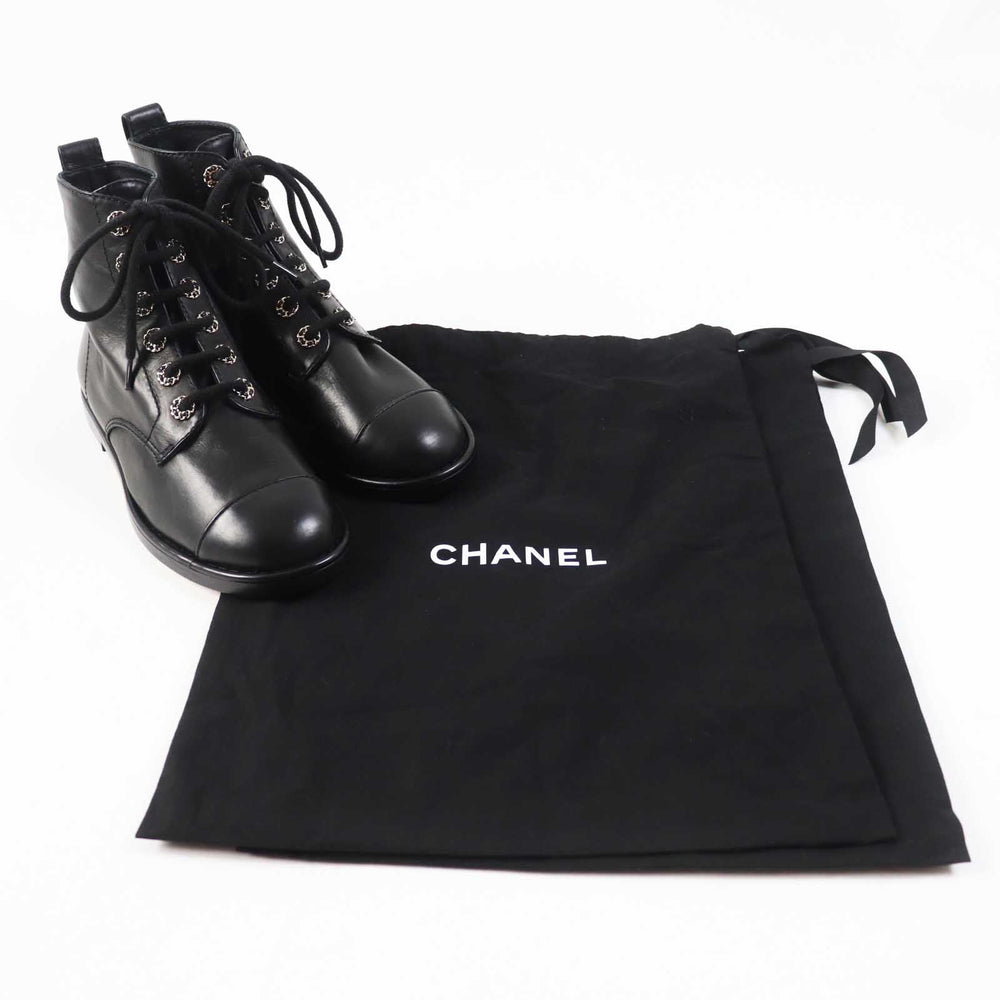CHANEL short boots G37287 Main: Leather black Women 37 1/2 C Used Authentic