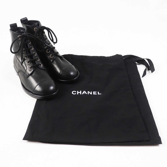 CHANEL short boots G37287 Main: Leather black Women 37 1/2 C Used Authentic