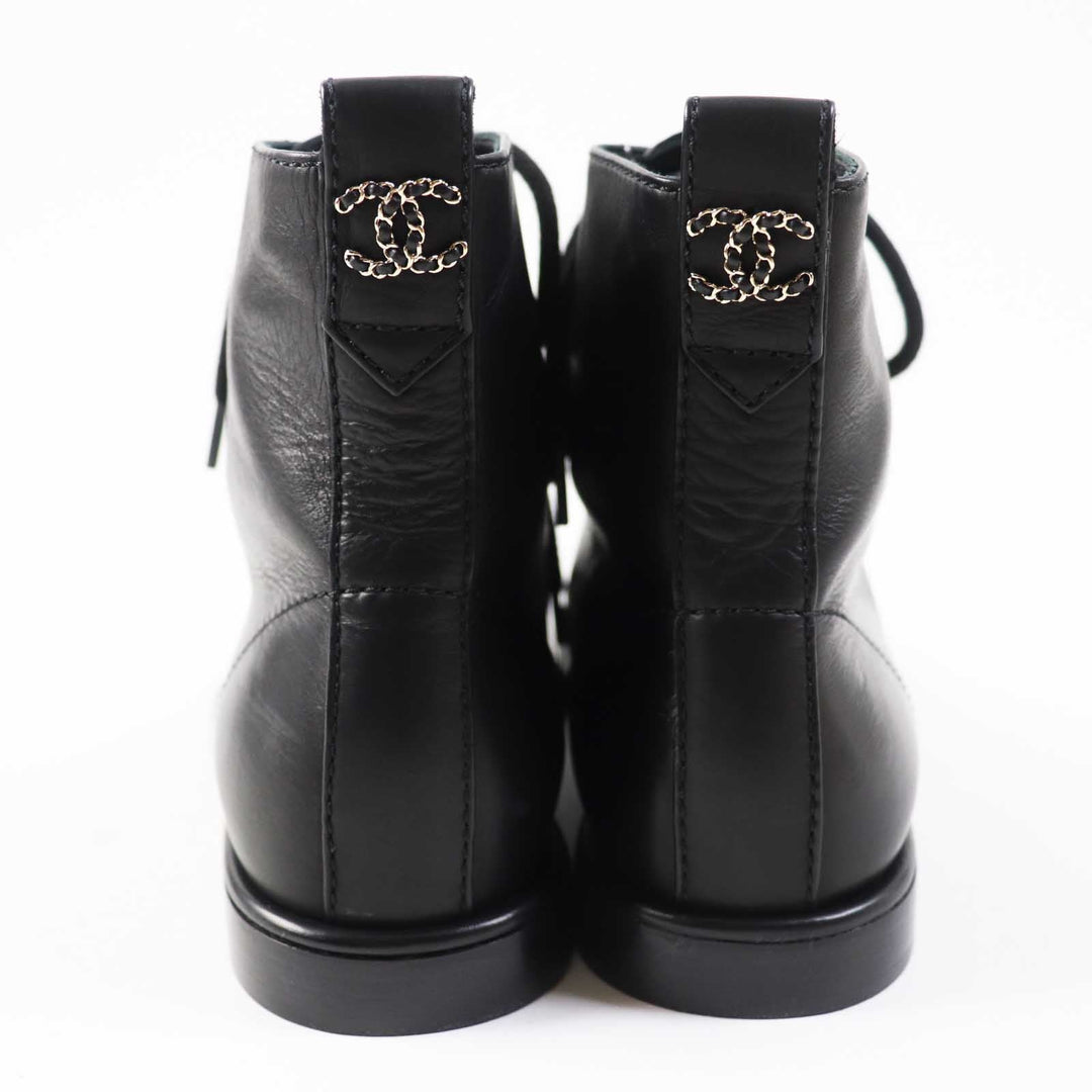 CHANEL short boots G37287 Main: Leather black Women 37 1/2 C Used Authentic