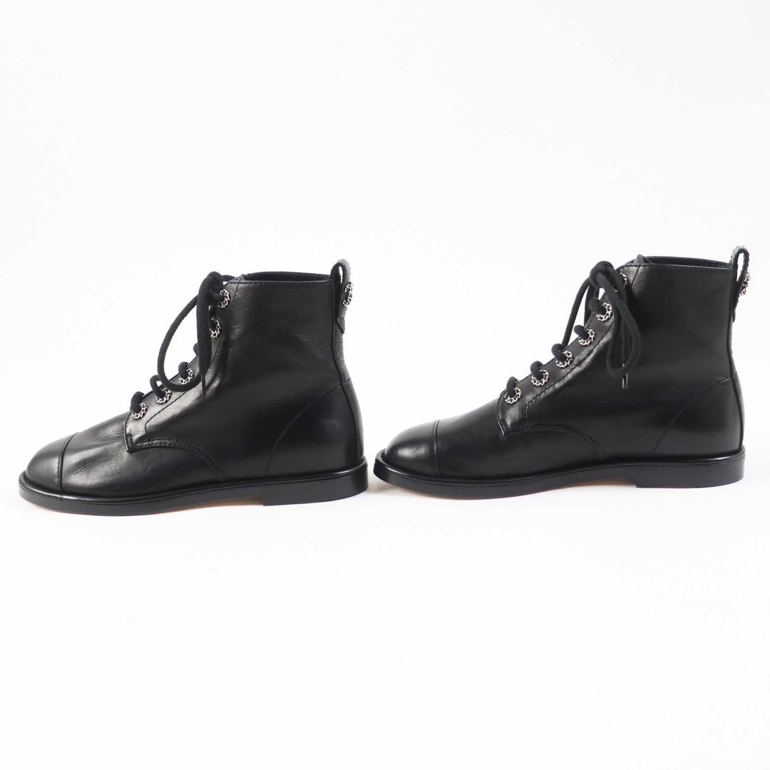 CHANEL short boots G37287 Main: Leather black Women 37 1/2 C Used Authentic