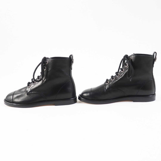 CHANEL short boots G37287 Main: Leather black Women 37 1/2 C Used Authentic