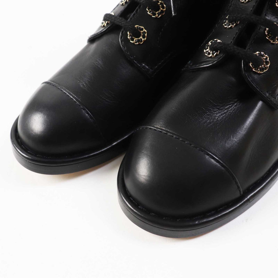 CHANEL short boots G37287 Main: Leather black Women 37 1/2 C Used Authentic
