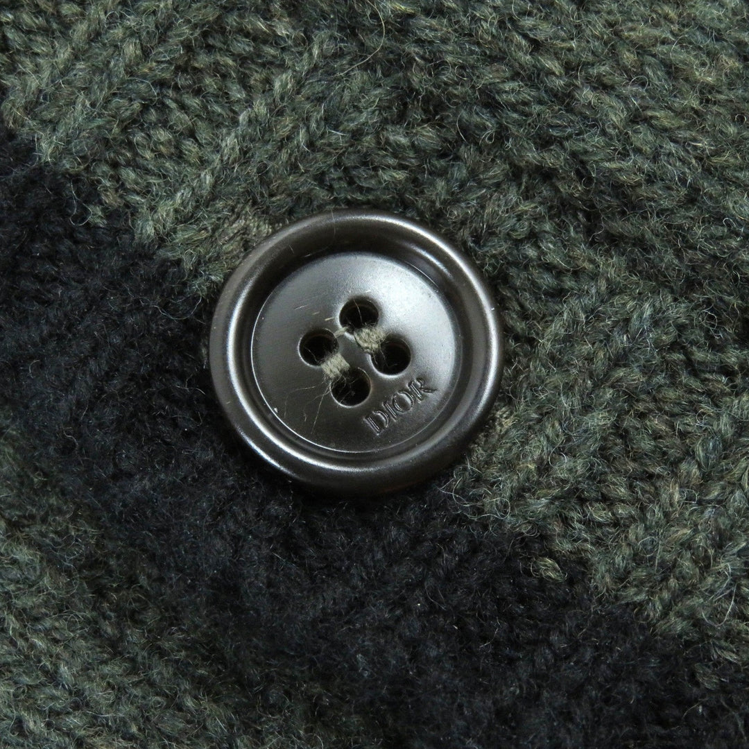 Dior HOMME cardigan 383M233AT298 Main: 100% virgin wool, embroidery: 100% polyester khaki mens S Used Authentic