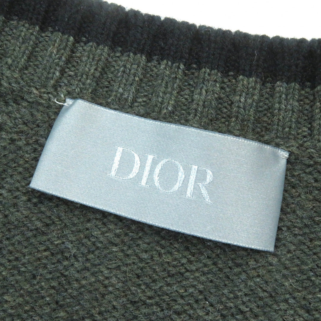 Dior HOMME cardigan 383M233AT298 Main: 100% virgin wool, embroidery: 100% polyester khaki mens S Used Authentic