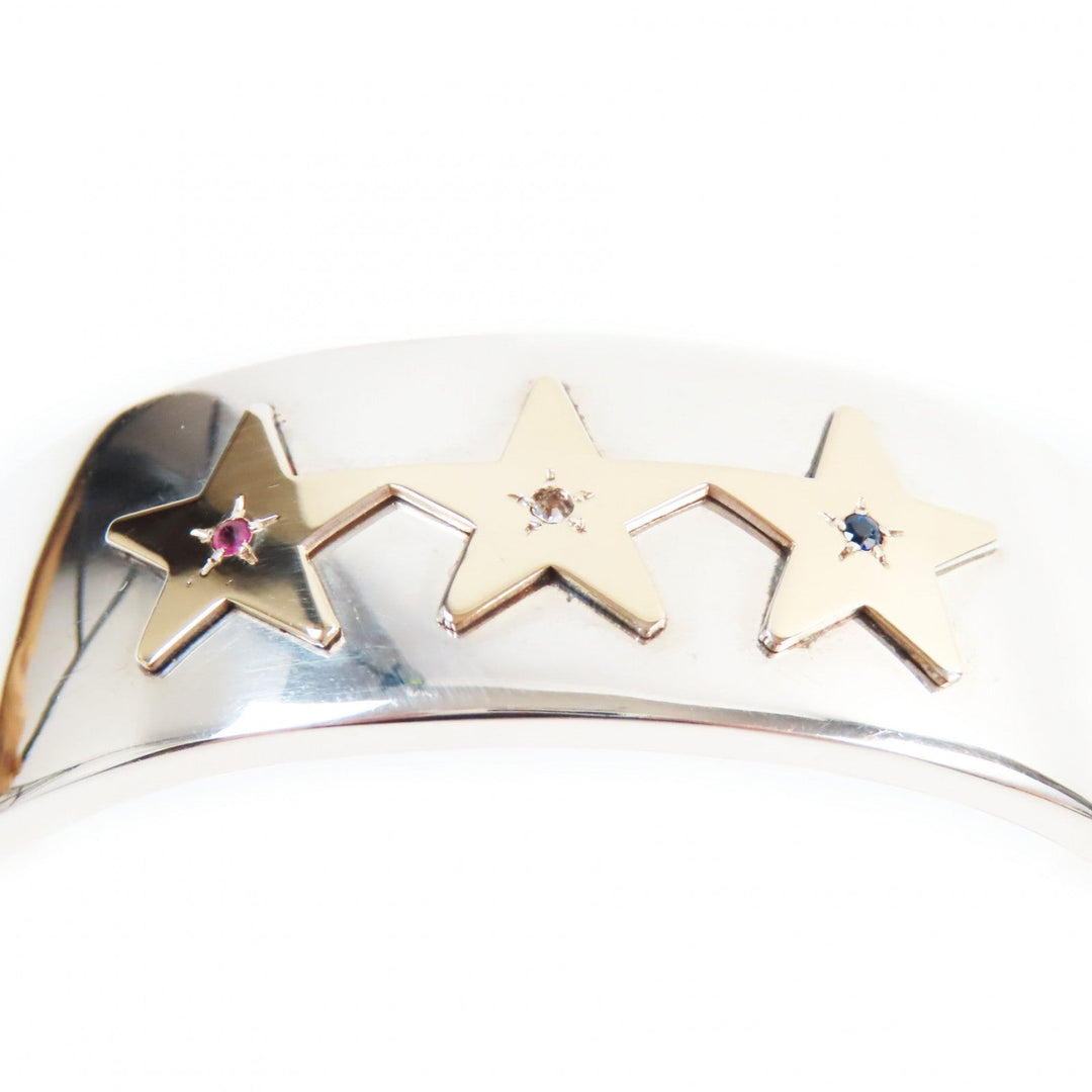 TIFFANY&Co. Bangle Main: Sterling Silver (Probably SV925) Part: Gold (Probably 14K, as many TIFFANY&Co. products from the 1920s-40s were 14K) 1P: Ruby 1P: Diamond 1P: Sapphire Silver gold mens Used Authentic