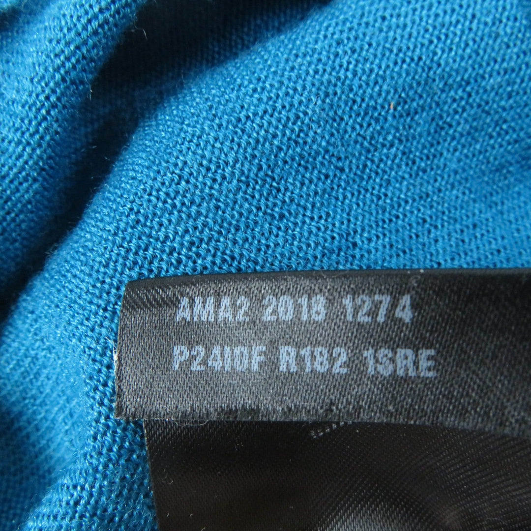 PRADA Short sleeve knit P24I0F Main: 75% wool, Main: 25% silk blue Women 42 Used Authentic