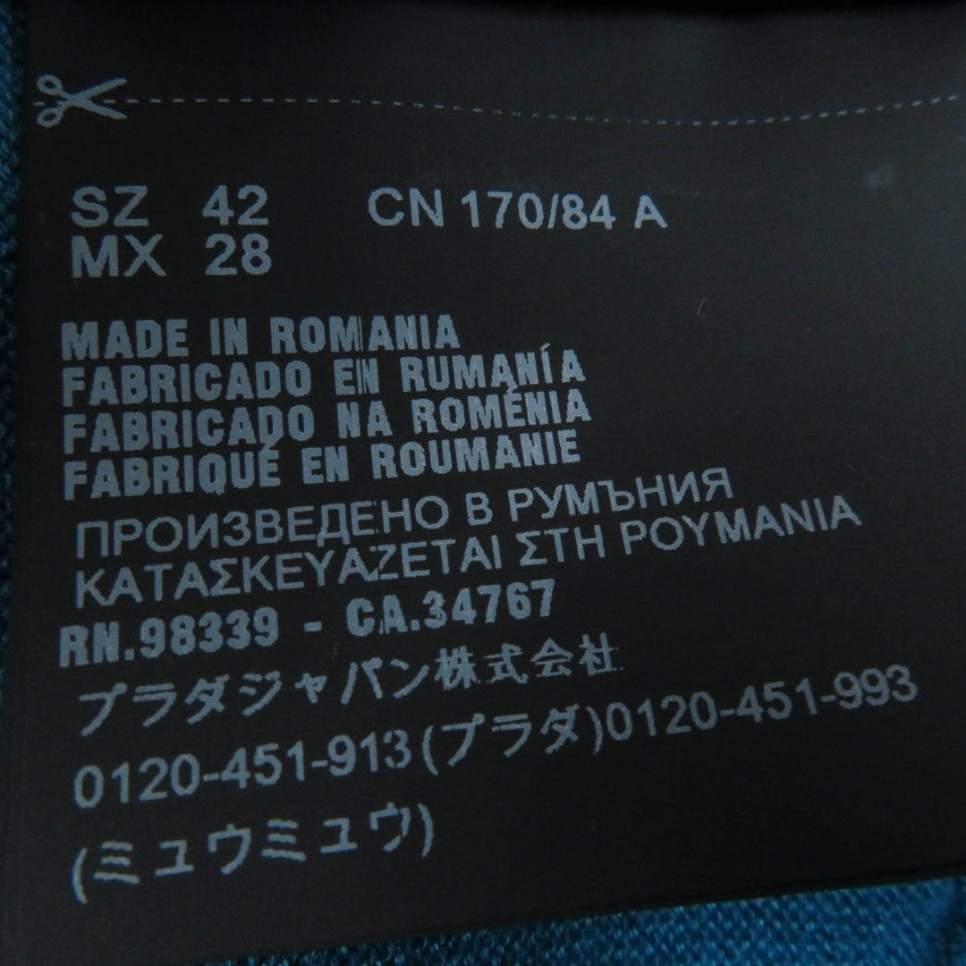 PRADA Short sleeve knit P24I0F Main: 75% wool, Main: 25% silk blue Women 42 Used Authentic