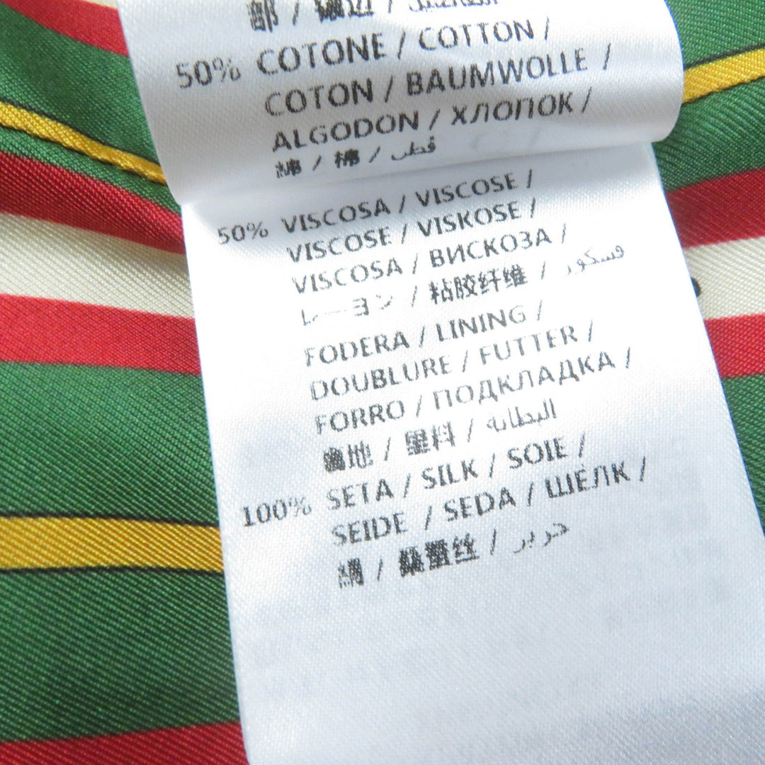 GUCCI tailored jacket 523859 Main: 97% rayon, Main: 3% polyurethane, Part: 100% polyester, Part: 50% cotton, Part: 50% rayon, Lining: 100% silk Navy Women 42 Used Authentic