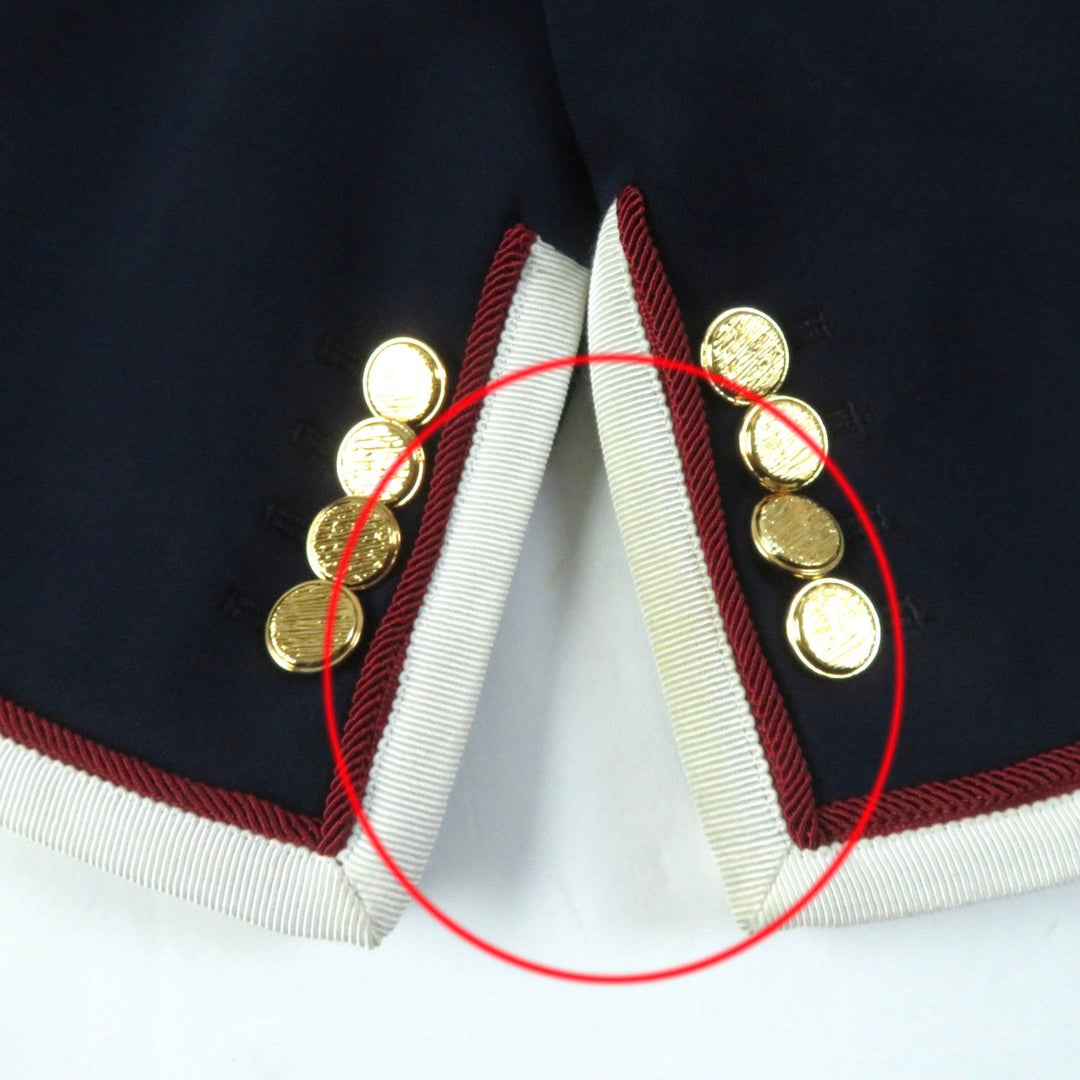 GUCCI tailored jacket 523859 Main: 97% rayon, Main: 3% polyurethane, Part: 100% polyester, Part: 50% cotton, Part: 50% rayon, Lining: 100% silk Navy Women 42 Used Authentic
