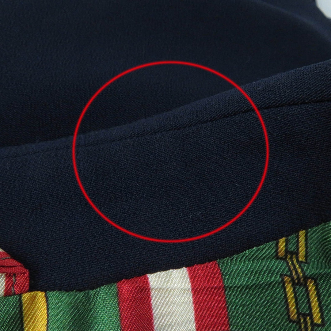 GUCCI tailored jacket 523859 Main: 97% rayon, Main: 3% polyurethane, Part: 100% polyester, Part: 50% cotton, Part: 50% rayon, Lining: 100% silk Navy Women 42 Used Authentic