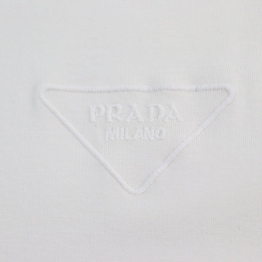 PRADA Short sleeve T-shirt UJN712 Main: 92% cotton, Main: 8% elastane (polyurethane) white mens XL Used Authentic