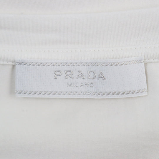PRADA Short sleeve T-shirt UJN712 Main: 92% cotton, Main: 8% elastane (polyurethane) white mens XL Used Authentic