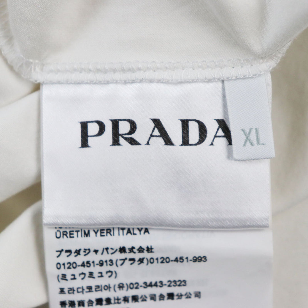 PRADA Short sleeve T-shirt UJN712 Main: 92% cotton, Main: 8% elastane (polyurethane) white mens XL Used Authentic