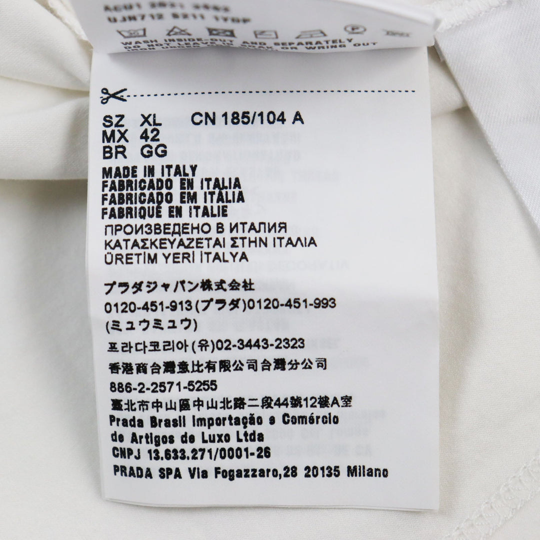 PRADA Short sleeve T-shirt UJN712 Main: 92% cotton, Main: 8% elastane (polyurethane) white mens XL Used Authentic
