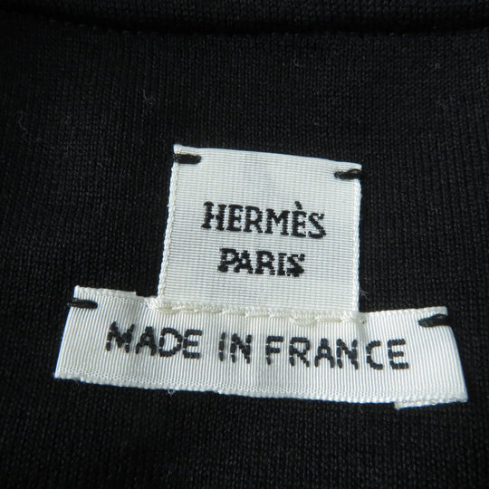HERMES one piece 4E4652DI Main: 51% cotton, Main: 40% silk, Main: 9% polyamide (nylon), Part: 93% silk, Part: 7% elastane (polyurethane), Applique: 100% polyester black Women 34 Used Authentic