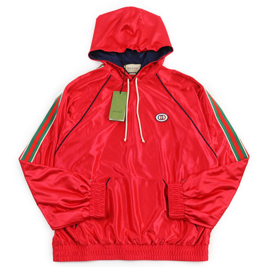 GUCCI Hoodie 653373 Outer: 100% polyester, Part: 100% polyamide (nylon), Part: 100% polyester, Lining: 100% polyamide (nylon) Red mens M Used Authentic
