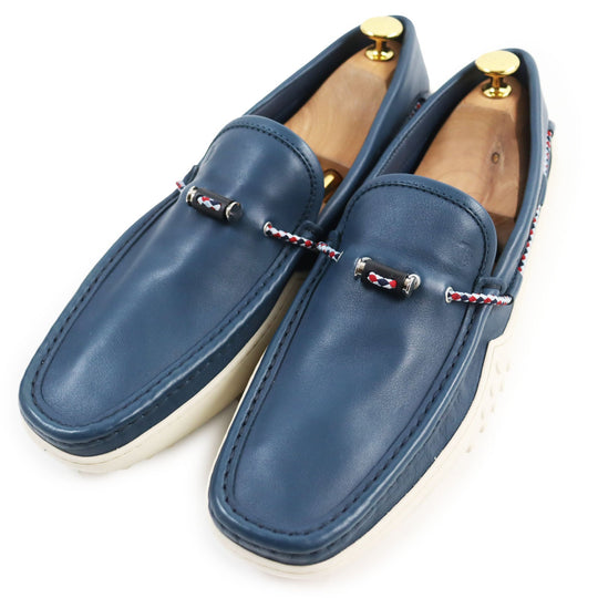 TOD�fS loafers XXM24C0CW00SFR Main: Leather Navy PANTOFOLA FERMACORDA GOMMINO 24C mens 10 1/2 Used Authentic