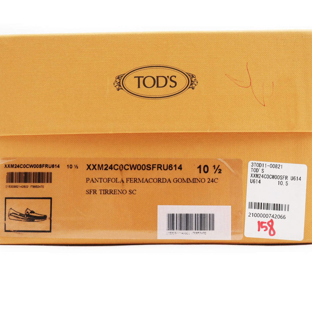 TOD�fS loafers XXM24C0CW00SFR Main: Leather Navy PANTOFOLA FERMACORDA GOMMINO 24C mens 10 1/2 Used Authentic