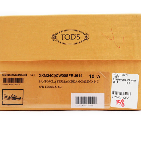 TOD�fS loafers XXM24C0CW00SFR Main: Leather Navy PANTOFOLA FERMACORDA GOMMINO 24C mens 10 1/2 Used Authentic