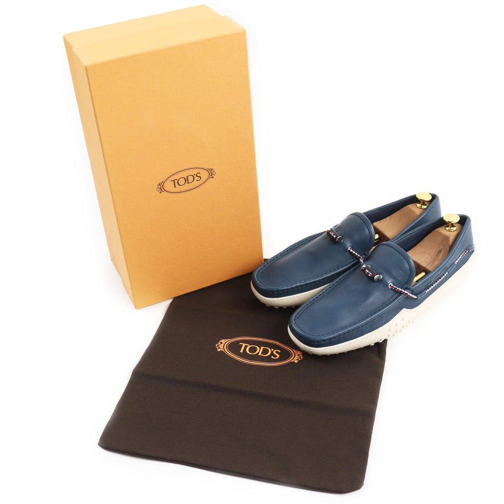 TOD�fS XXM24C0CW00SFR Main: Leather Navy PANTOFOLA FERMACORDA GOMMINO 24C mens 10 1/2 Used Authentic