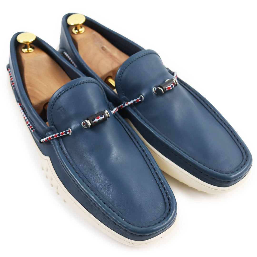 TOD�fS loafers XXM24C0CW00SFR Main: Leather Navy PANTOFOLA FERMACORDA GOMMINO 24C mens 10 1/2 Used Authentic